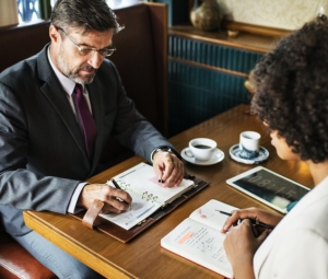 meeting with two people 
