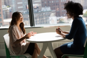 two women at an interview